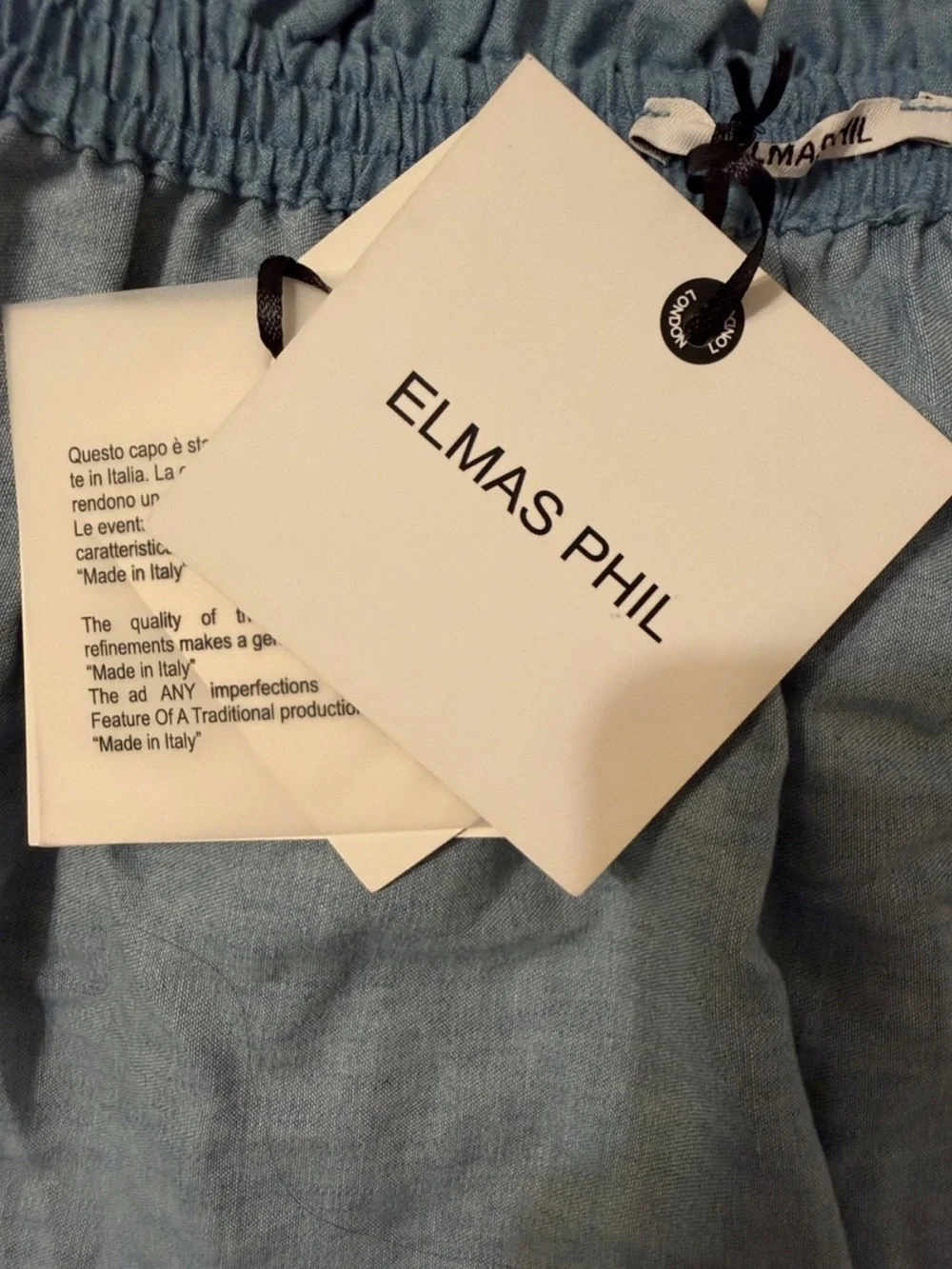 NWT Elmas Phil Floral Embroidered Chambray Top Off The Shoulder Cottagecore S